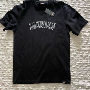 Dickies Black Short-Sleeve Tee with White Gothic Logo